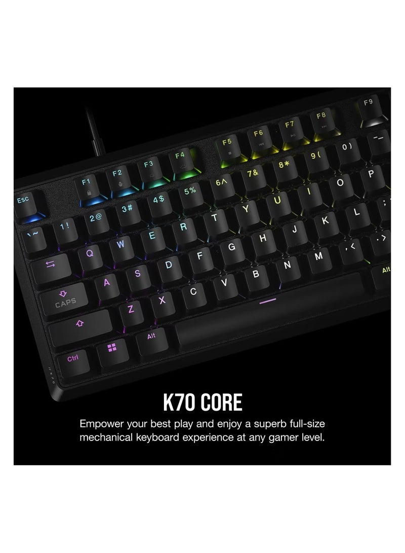 CORSAIR - K70 Core RGB Mechanical Gaming Keyboard — Black - Image 1