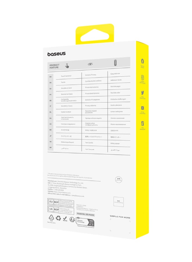 بيسوس واقي شاشة زجاجي مقوى عالي الدقة من سلسلة Sapphire (مع فلتر غبار مدمج) لهاتف iPhone 15 Plus/16 Plus (عبوة من قطعة واحدة، مع مجموعة تنظيف وأداة تثبيت مقاومة للغبار) - Image 4