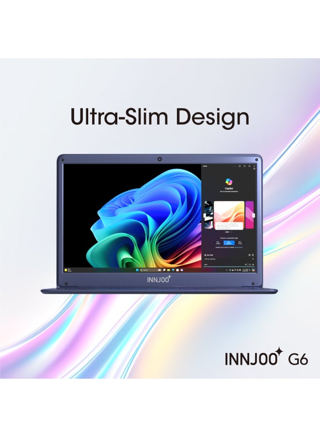 InnJoo G6 AI Laptop With 14.1-Inch Display, Core i3-8130U Processor/8GB RAM/256GB SSD/Intel UHD Graphics 620/Windows 11/ English/Arabic Blue - Image 4
