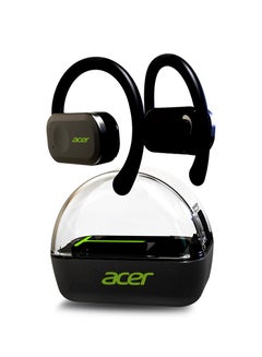 Wireless Bluetooth ENC Open Ear Headphones with Dual 14.2mm Dynamic Drivers Deep Bass, Bluetooth 5..0 Black