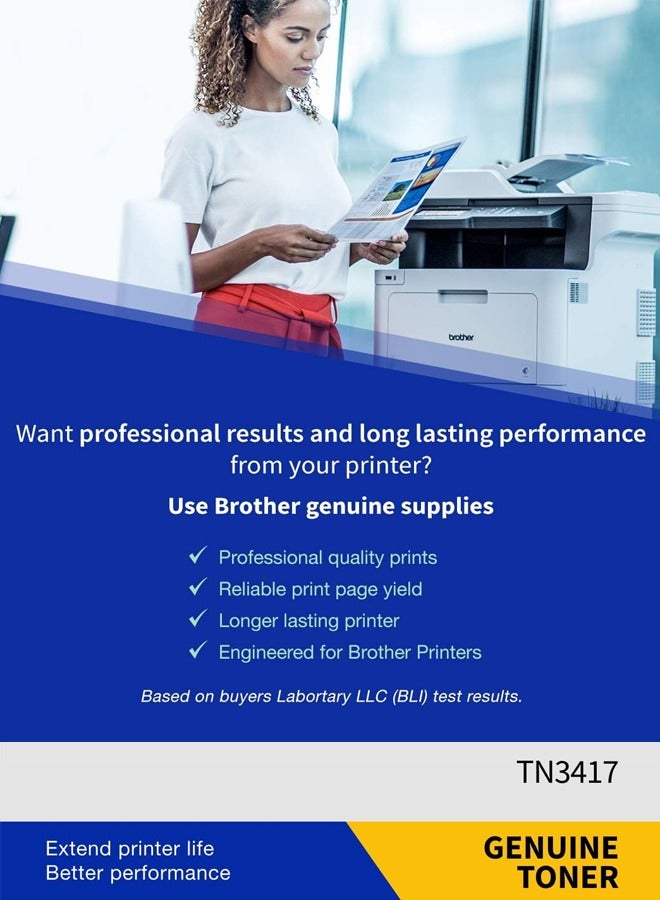 brother Genuine TN3417 Standard Yield Black Ink Printer Toner Cartridge, Prints up to 3,000 pages Black - Image 4