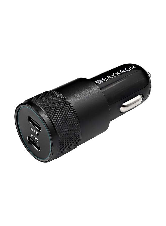Baykron Car Charger 2 Ports Type-C 40W - Black - Image 3