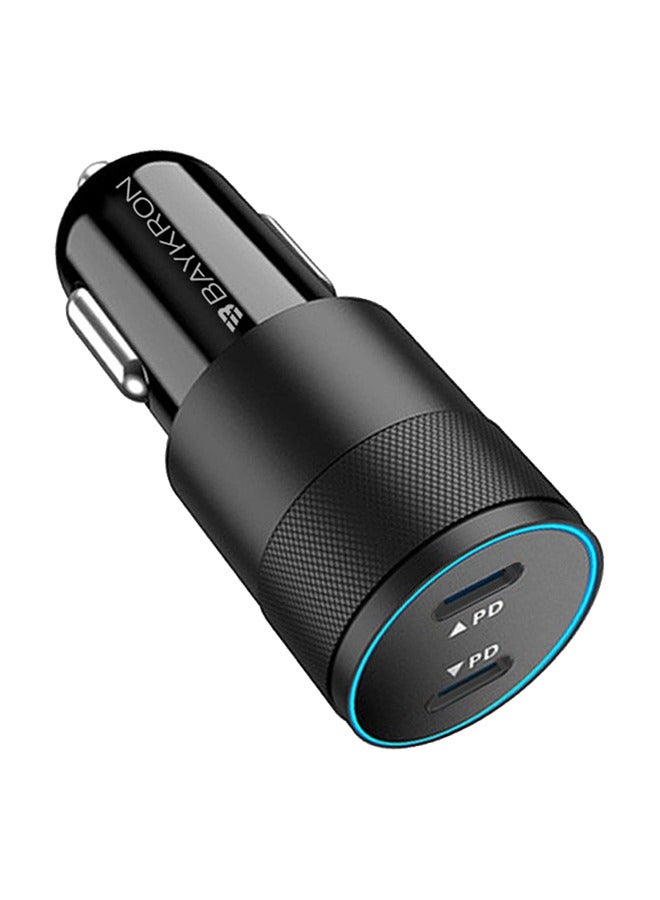 Baykron Car Charger 2 Ports Type-C 40W - Black - Image 4