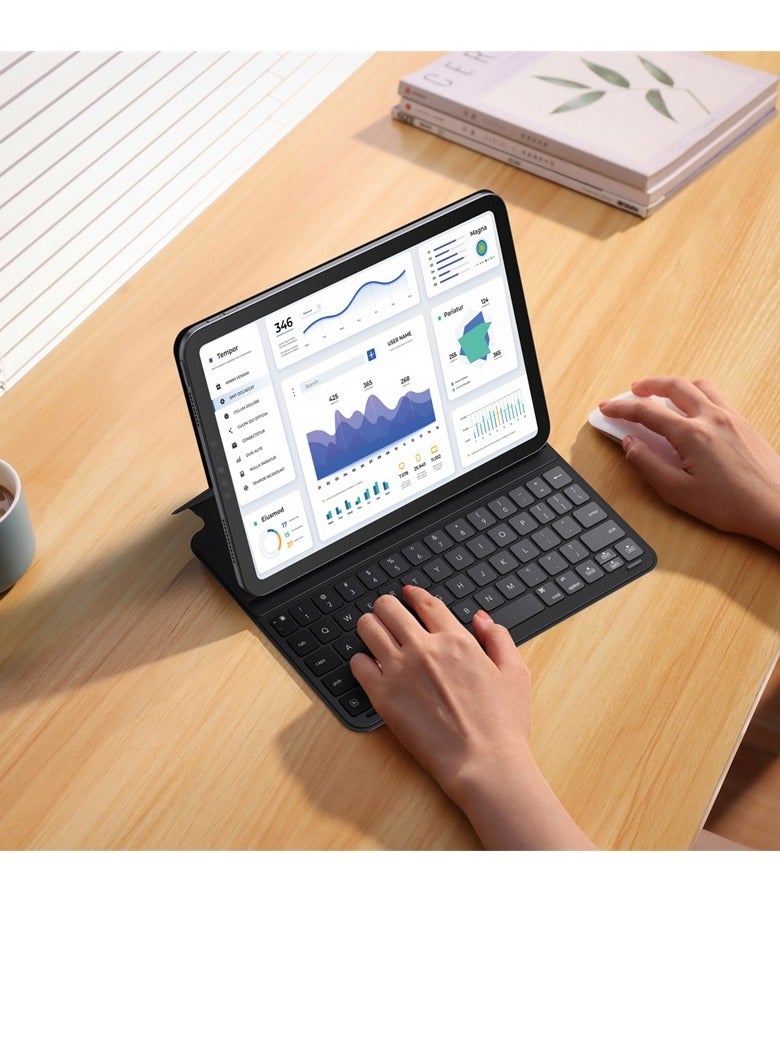 Baseus - Magnetic Keyboard Case for iPad Pro 12.9 4th 5th 6th gen (2018/2020/2021/2022) Bluetooth 5.3V Detachable Keyboard Case for iPad 6th Gen, Ultra Thin and Long Lasting Battery Life 150 Hours Black - Image 1