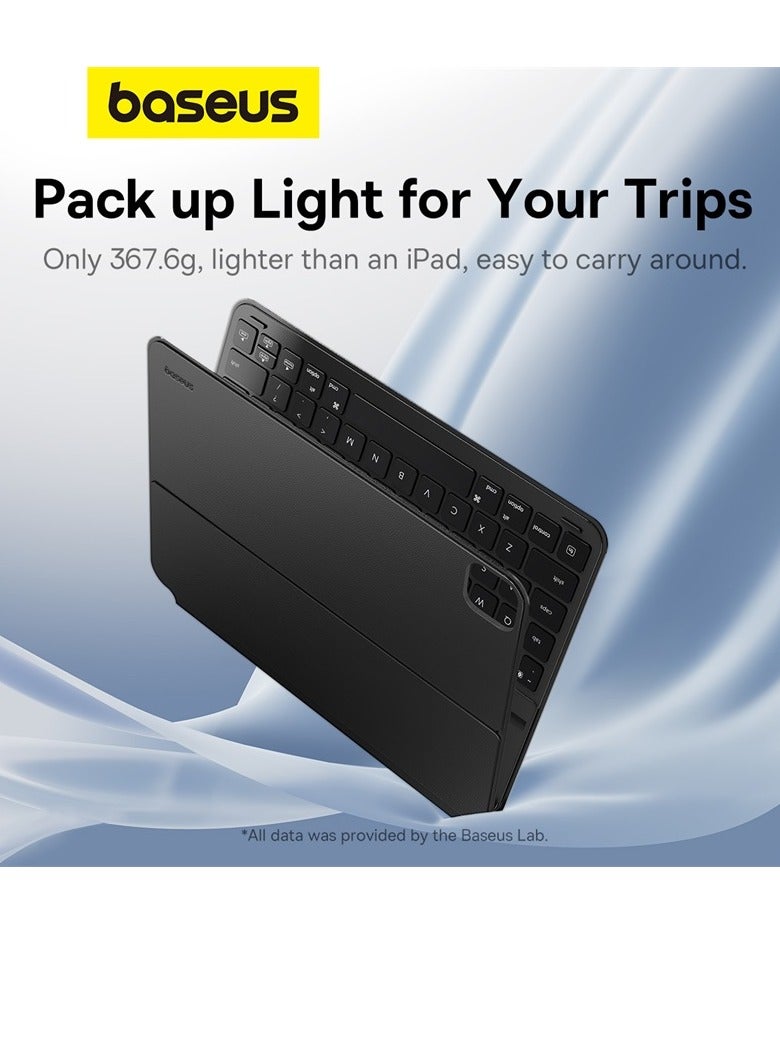 Baseus - Magnetic Keyboard Case for iPad Pro 12.9 4th 5th 6th gen (2018/2020/2021/2022) Bluetooth 5.3V Detachable Keyboard Case for iPad 6th Gen, Ultra Thin and Long Lasting Battery Life 150 Hours Black - Image 1