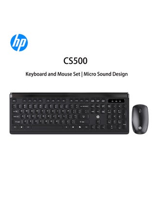 مجموعة لوحة مفاتيح وماوس لاسلكية CS500 مع 104 أغطية مفاتيح، توصيل وتشغيل، تصميم مريح للفأرة للمكتب والمنزل والكمبيوتر الشخصي والكمبيوتر المحمول - view 2