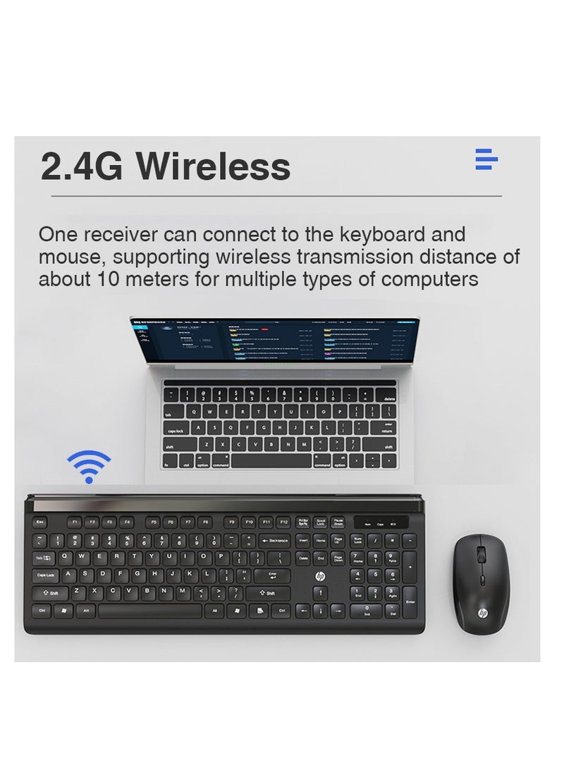 HP - CS500 wireless keyboard and mouse combo with 104 keycaps keyboard, plug & play, ergonomic design mouse for office home computer pc laptop WHITE - Image 1