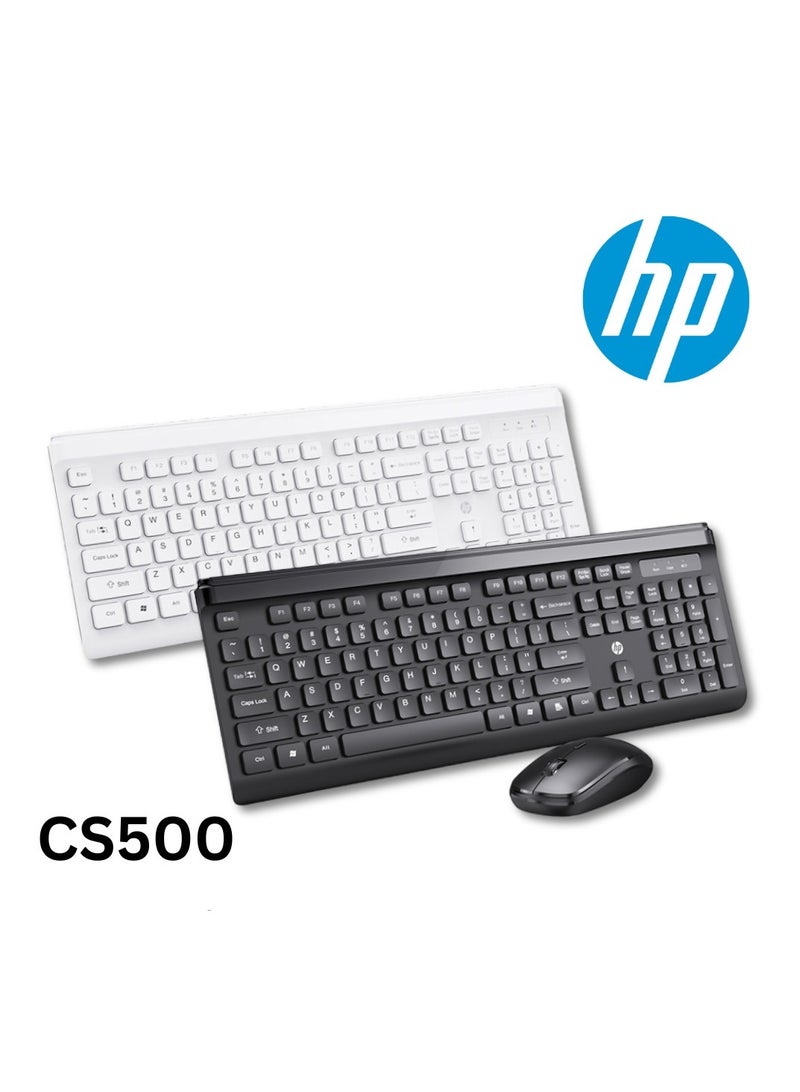 HP CS500 wireless keyboard and mouse combo with 104 keycaps keyboard, plug & play, ergonomic design mouse for office home computer pc laptop WHITE - Image 5