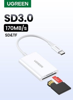 يو جرين قارئ بطاقة تايب سي يواس بي سي 2 في 1 سلسلة لآيفون 15 SD محول قارئ بطاقة 170Mbps نقل تدعم SD Micro SD متوافق مع ايفون سامسونج هواوي SLR كاميرا DJ طائرة بدون طيار كاميرا رياضية ماك بوك لينوفو  - Image 1