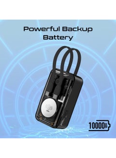 10000 mAh Transparent Power Bank With Built-In Cables, 35W Usb-C PD Cable, 12W Lightning Cord, USB-C In/Out Port And 3W Smartwatch Charger, Mavrix Black - pnsku/N70108350V/45/_/1725885388/61e07c47-6dfe-45b4-88bb-b497cb7a8e88