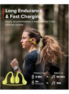 Suunto Open Ear Wireless Headphones | LightWeight & Enchanced Bass, Up to 10Hrs battery, IP55 Sweat & Water Resistant, Easy & Comfortable Wear,  Made for Outdoor Adventures, Sports Wear - Lime  - Image 5