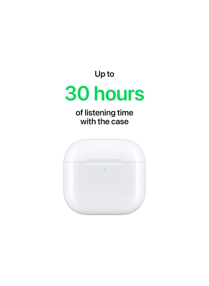 AirPods 4 Wireless Earbuds, Bluetooth Headphones, Personalized Spatial Audio, Sweat and Water Resistant, USB-C Charging Case, H2 Chip, Up to 30 Hours of Battery Life, Effortless Setup For IPhone White - pnsku/N70108364V/45/_/1725956902/0b42ac70-a9c1-4995-a95f-9c160610fcc7