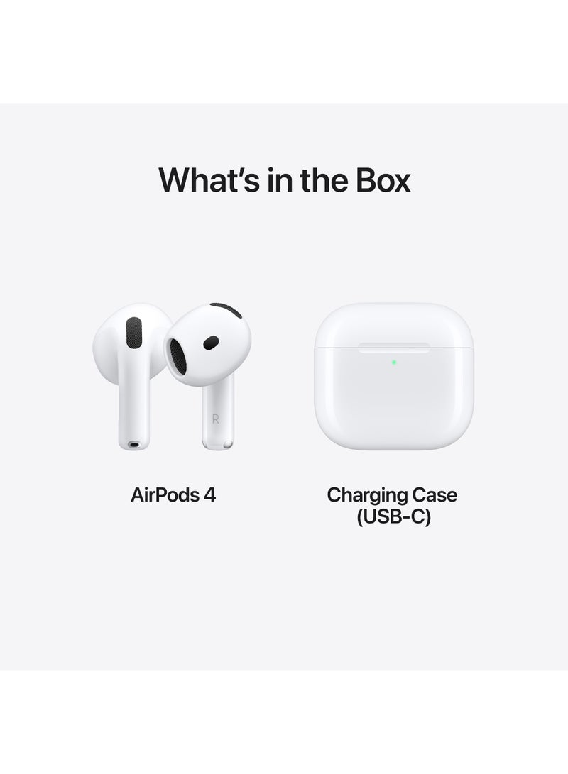 AirPods 4 Wireless Earbuds, Bluetooth Headphones, Personalized Spatial Audio, Sweat and Water Resistant, USB-C Charging Case, H2 Chip, Up to 30 Hours of Battery Life, Effortless Setup For IPhone White - pnsku/N70108364V/45/_/1725956903/615c4172-a9d9-4424-a1dc-e26fa1e9432a