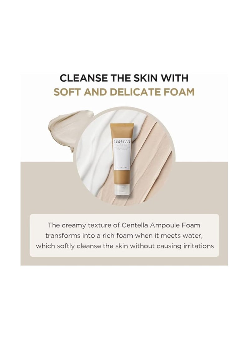 Madagascar Centella Ampoule Foam, 125mL Mild and Soothing Face Cleanser with Asiatica Extract Hydrates and Nourishes Skin Deep Cleansing Foam 125 mlml