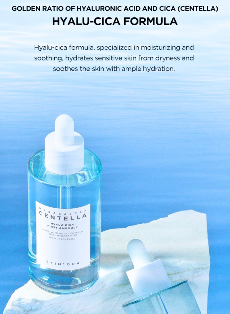 skin1004 - Madagascar Centella Hyalu-Cica Full Skincare Set: SPF50+ Sun Serum, Brightening Toner, Protective Sun Stick, and Nourishing First Ampoule 380ml - Image 1
