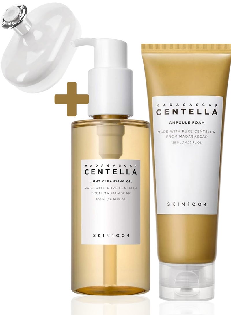 skin1004 - Madagascar Centella Cleansing Duo: Light Cleansing Oil & Ampoule Foam for Gentle Purification 325ml - Image 1