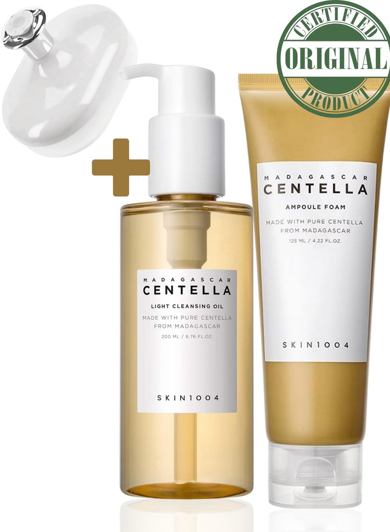 skin1004 - Madagascar Centella Cleansing Duo: Light Cleansing Oil & Ampoule Foam for Gentle Purification 325ml - Image 1