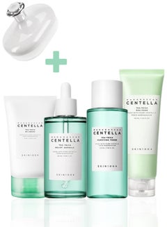 skin1004 Madagascar Centella Tea-Trica Skincare Set - Includes BHA Foam Cleanser, Purifying Toner, Relief Ampoule, and B5 Cream - Complete Routine for Clear, Hydrated, and Balanced Skin 510ml  - Image 1