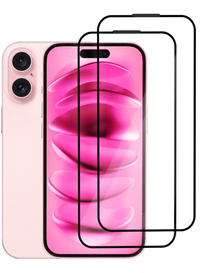 مارجون (لآيفون 16 بلس) واقي شاشة 2 عبوة، صلابة 9H، زجاج مقسى مضاد للكسر من الدرجة العسكرية، واقي شاشة تغطية كاملة، تركيب سهل - Image 1