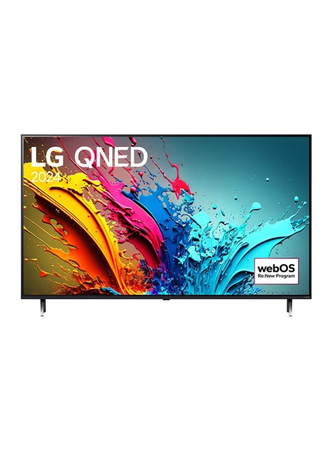 إل جي تلفزيون LG QNED QNED86 4K الذكي مقاس 55 بوصة مع جهاز تحكم عن بعد AI Magic HDR10 webOS24 2024 55QNED86T6A.AMVE أسود  - Image 1