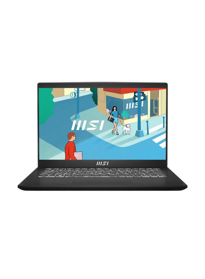 MSI Modern 14 C12MO Laptop With 14-Inch FHD IPS Display,Core i3-1215U Processor/8GB RAM/256GB SSD/Windows 11/9S7-14J112-1068 English/Arabic Classic Black  - Image 1