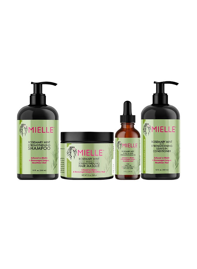 MIELLE Rosemary Mint Complete Hair Kit- Hair Oil 59ml And Shampoo 355ml, and Conditioner 355ml And Hair Masque 340gm  - Image 1