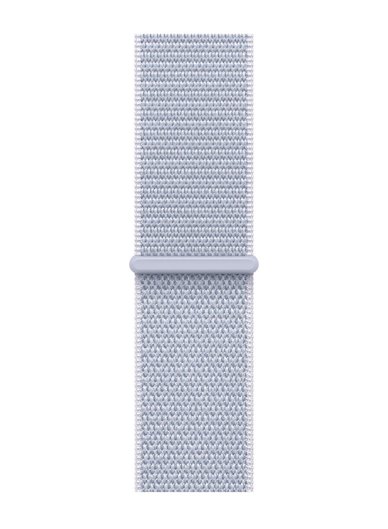 Apple - Watch Series 10 GPS 42mm Silver Aluminium Case With Blue Cloud Sport Loop - Image 1