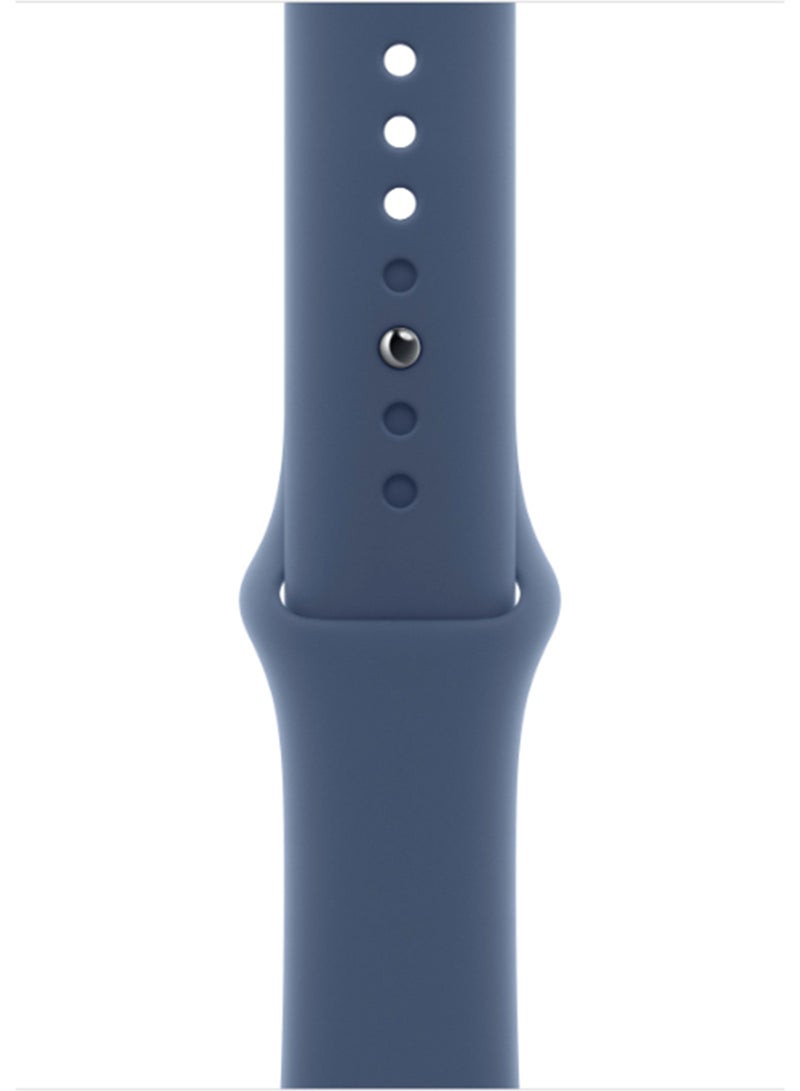 Apple - Watch Series 10 GPS 46mm Silver Aluminium Case With Denim Sport Band - Image 1