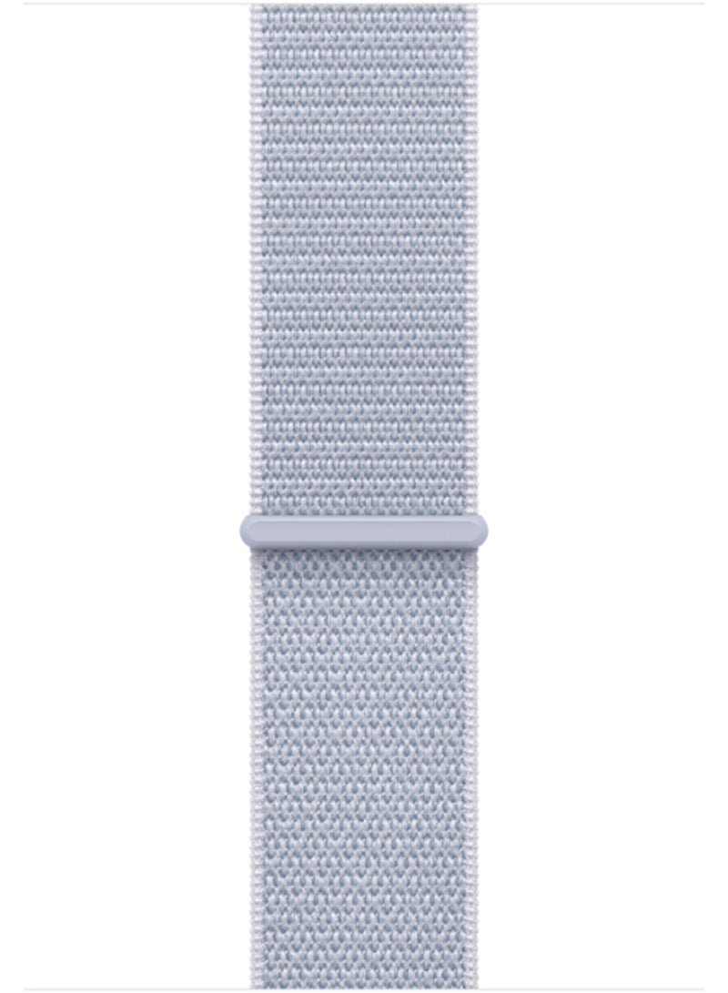 Apple - Watch Series 10 GPS 46mm Silver Aluminium Case With Blue Cloud Sport Loop - Image 1