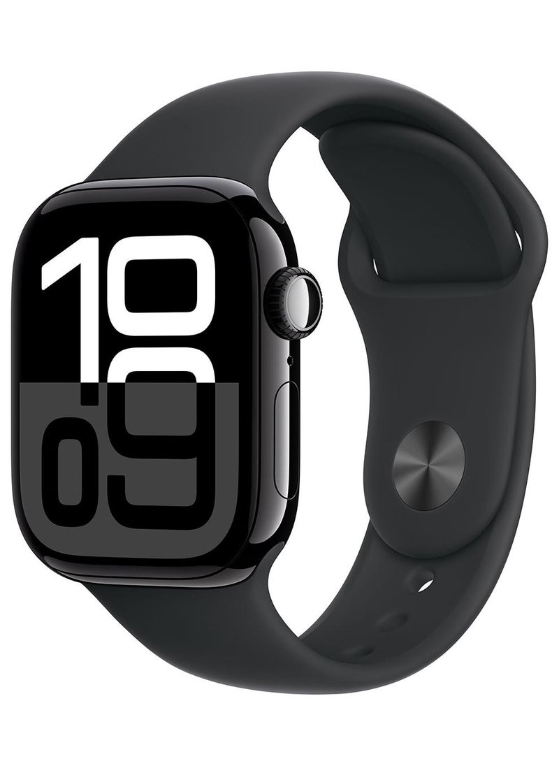 Apple Watch Series 10 GPS 46mm Jet Black Aluminium Case With Black Sport Band - Image 1