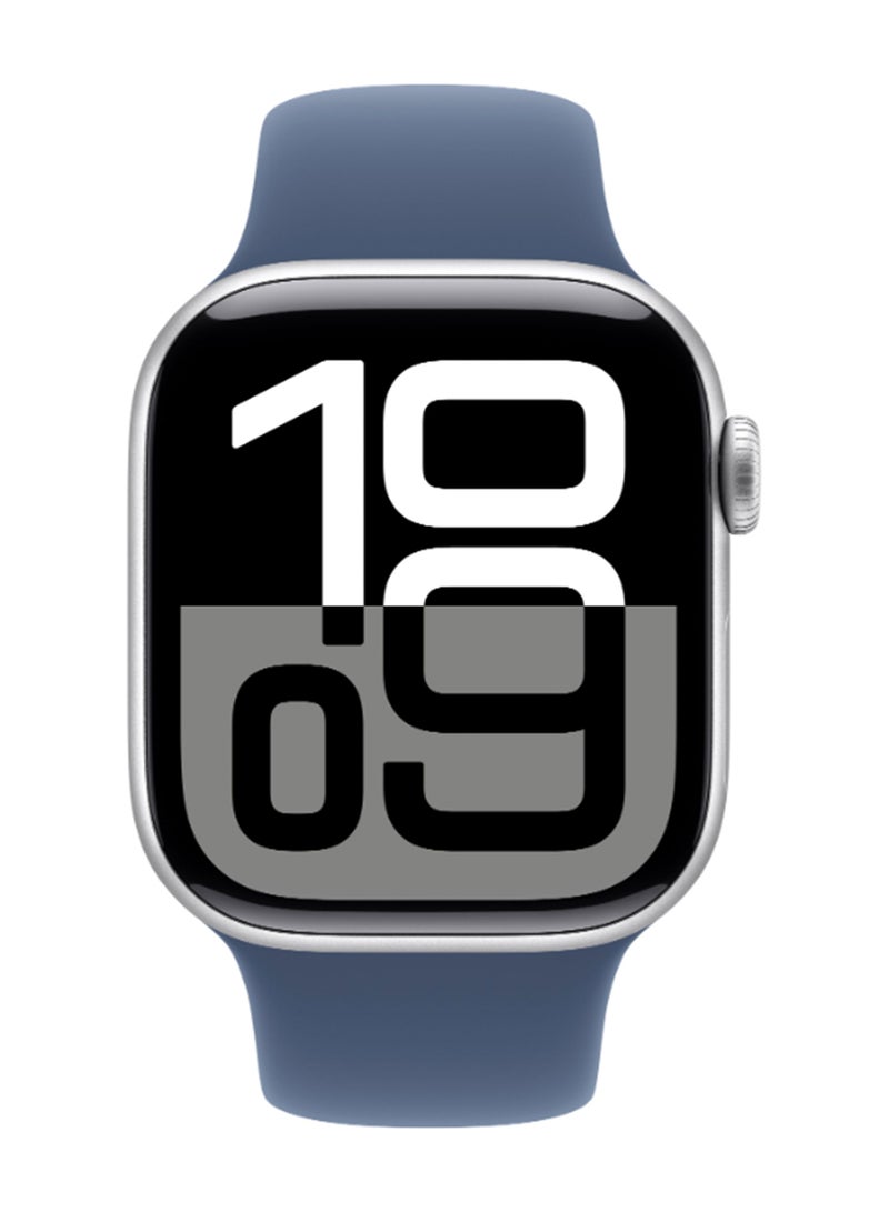 Watch Series 10 GPS + Cellular 42mm Silver Aluminium Case With Denim Sport Band - pnsku/N70108565V/45/_/1725953608/0e85181e-9fb3-4ae9-9ce7-4463da93ea60
