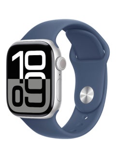 Apple Watch Series 10 GPS + Cellular 42mm Silver Aluminium Case With Denim Sport Band  - Image 2