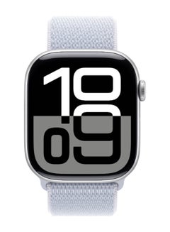 Apple Watch Series 10 GPS + Cellular 42mm Silver Aluminium Case With Blue Cloud Sport Loop  - Image 2