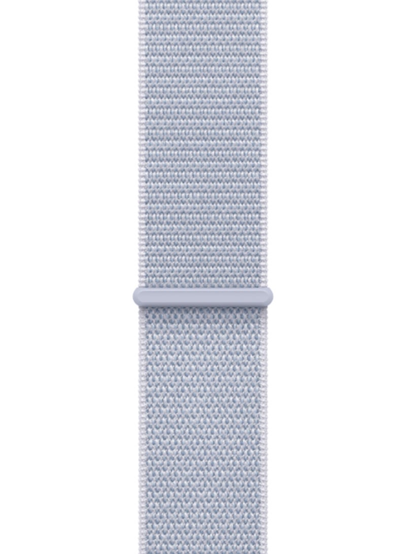 Apple - Watch Series 10 GPS + Cellular 42mm Silver Aluminium Case With Blue Cloud Sport Loop - Image 1