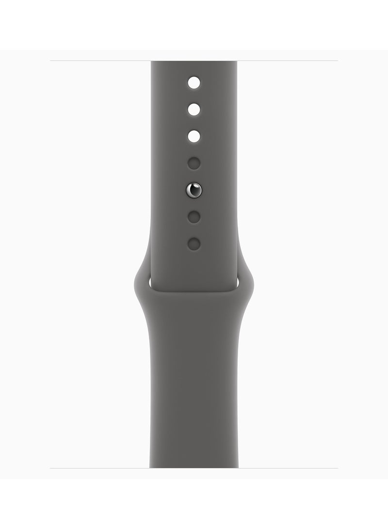 Apple - Watch Series 10 GPS + Cellular 42mm Natural Titanium Case With Stone Grey Sport Band - Image 1