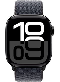Apple Watch Series 10 GPS + Cellular 42mm Jet Black Aluminium Case With Ink Sport Loop  - Image 2