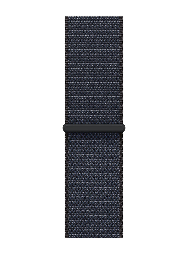 Apple - Watch Series 10 GPS + Cellular 42mm Jet Black Aluminium Case With Ink Sport Loop - Image 1