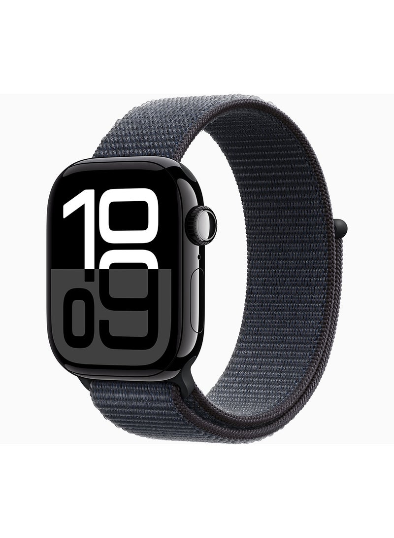 Watch Series 10 GPS + Cellular 46mm Jet Black Aluminium Case With Ink Sport Loop - pnsku/N70108585V/45/_/1725955658/59d9c43f-0af1-436c-93bc-028ddb35381b