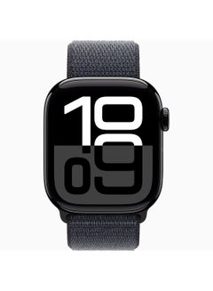 Apple Watch Series 10 GPS + Cellular 46mm Jet Black Aluminium Case With Ink Sport Loop  - Image 2