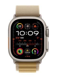 Apple Watch Ultra 2 (2024) GPS + Cellular 49mm Natural Titanium Case With Tan Alpine Loop - Medium  - Image 2