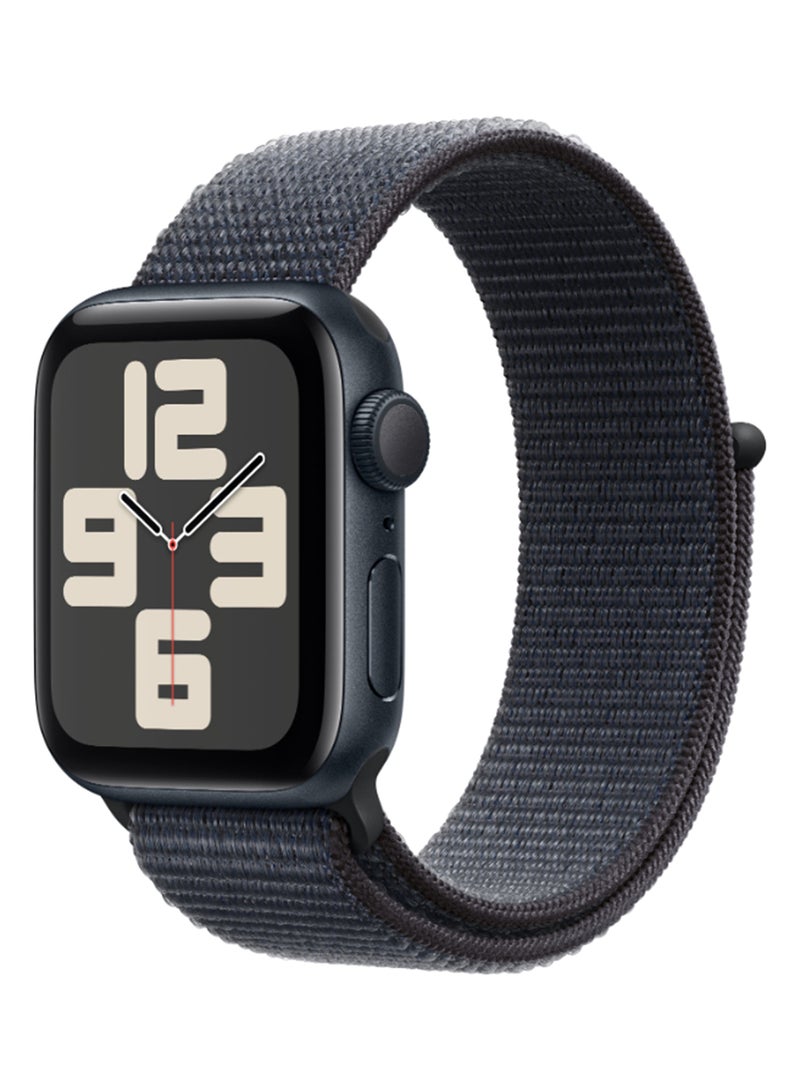 Apple - Watch SE (2024) GPS 40mm Midnight Aluminium Case With Ink Sport Loop - Image 1