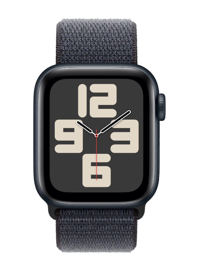 Apple - Watch SE (2024) GPS 40mm Midnight Aluminium Case With Ink Sport Loop - Image 1