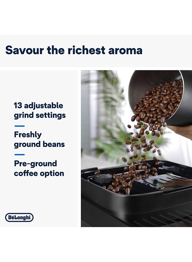 De'Longhi Coffee Machine MAGNIFICA EVO NEXT Fully Automatic Bean to Cup Coffee Machine, 12+ Functions, Ideal for Espresso, Americano, Cappuccino, Latte, Macchiato & Many More Coffee Recipes 1.8 L 1450 W ECAM310.60.B Black - Image 4