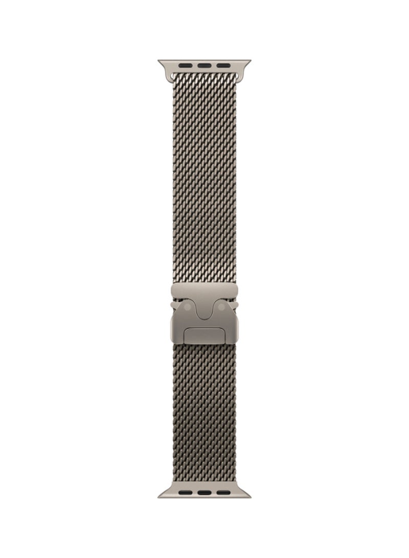 Apple - Watch Ultra 2 (2024) GPS + Cellular 49mm Natural Titanium Case With Natural Titanium Milanese Loop - S - Image 1