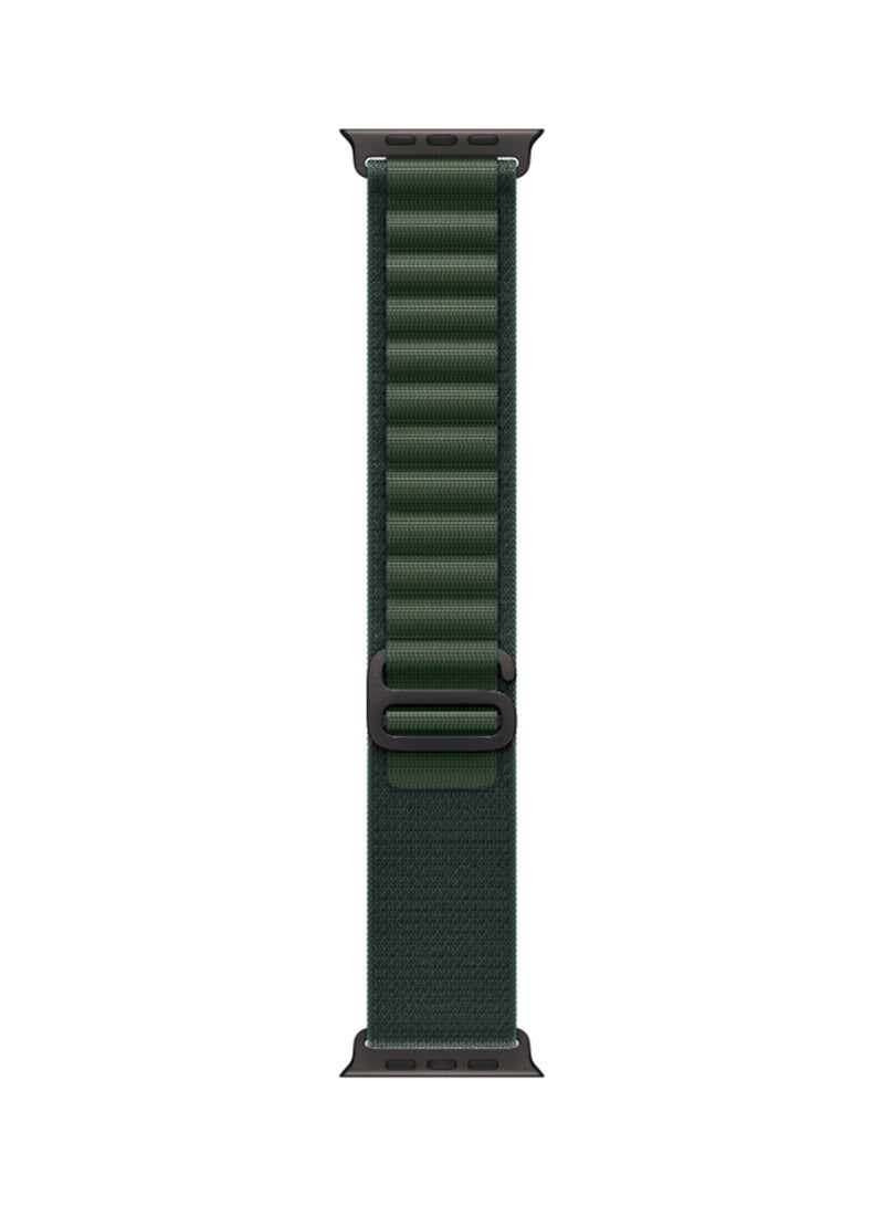 Apple - Watch Ultra 2 (2024) GPS + Cellular 49mm Black Titanium Case With Dark Green Alpine Loop - Large - Image 1