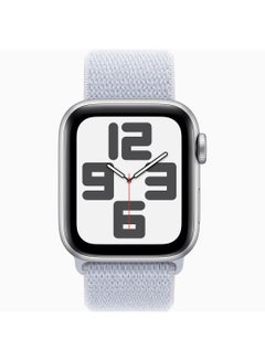 Apple Watch SE (2024) GPS 44mm Silver Aluminium Case With Blue Cloud Sport Loop  - Image 2