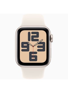 Apple Watch SE (2024) GPS 44mm Starlight Aluminium Case With Starlight Sport Band  - Image 2