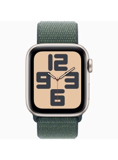 Apple Watch SE (2024) GPS 44mm Starlight Aluminium Case With Lake Green Sport Loop  - Image 2