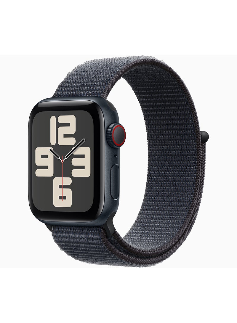 Apple - Watch SE (2024) GPS + Cellular 40mm Midnight Aluminium Case With Ink Sport Loop - Image 1