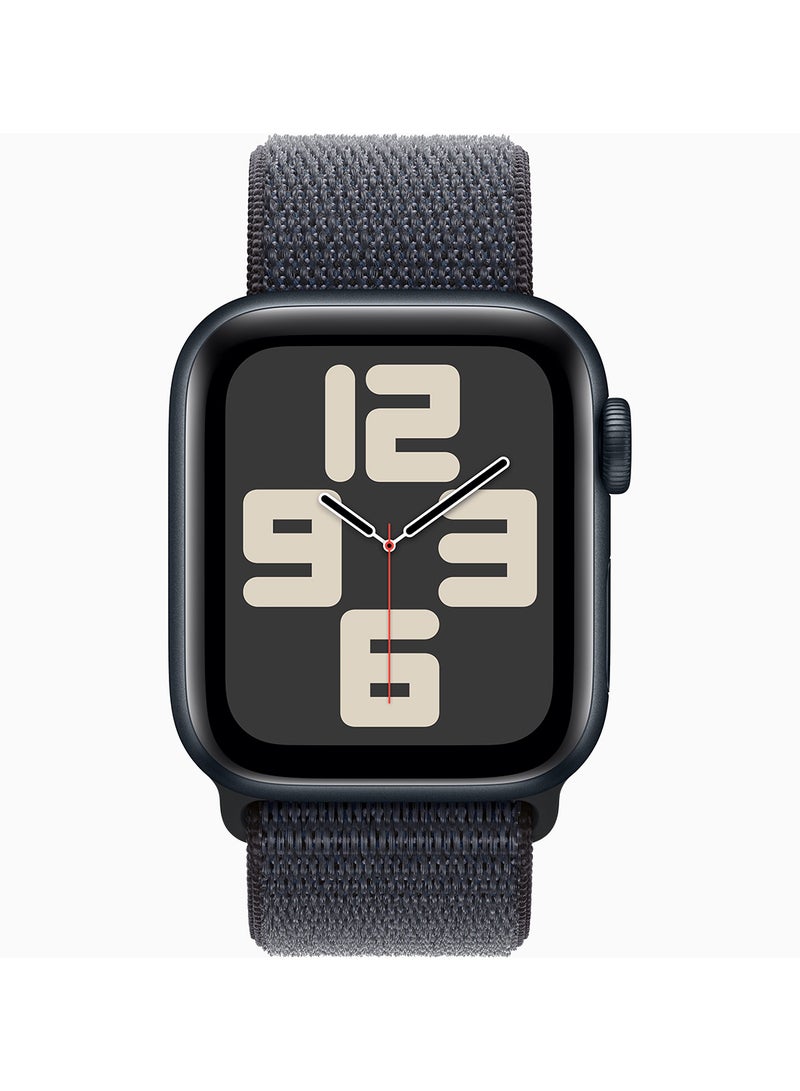 Apple - Watch SE (2024) GPS + Cellular 40mm Midnight Aluminium Case With Ink Sport Loop - Image 1